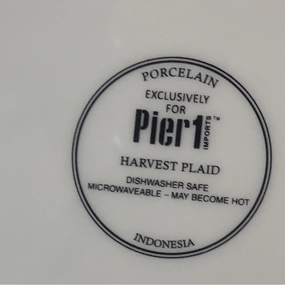 Pier 1 Imports Harvest Plaid Set of 4 Salad Plates